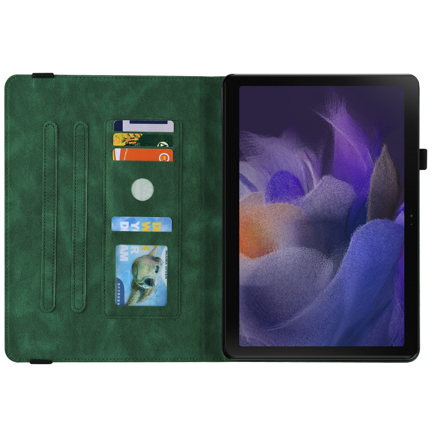 Samsung Galaxy Tab A11 Plus Leren vlinderhoesje Groen