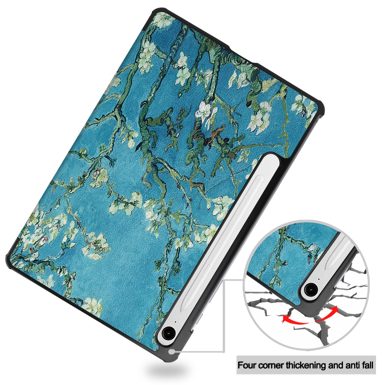 Samsung Galaxy S10 Lite Tri-fold Hoesje Kersenbloemen
