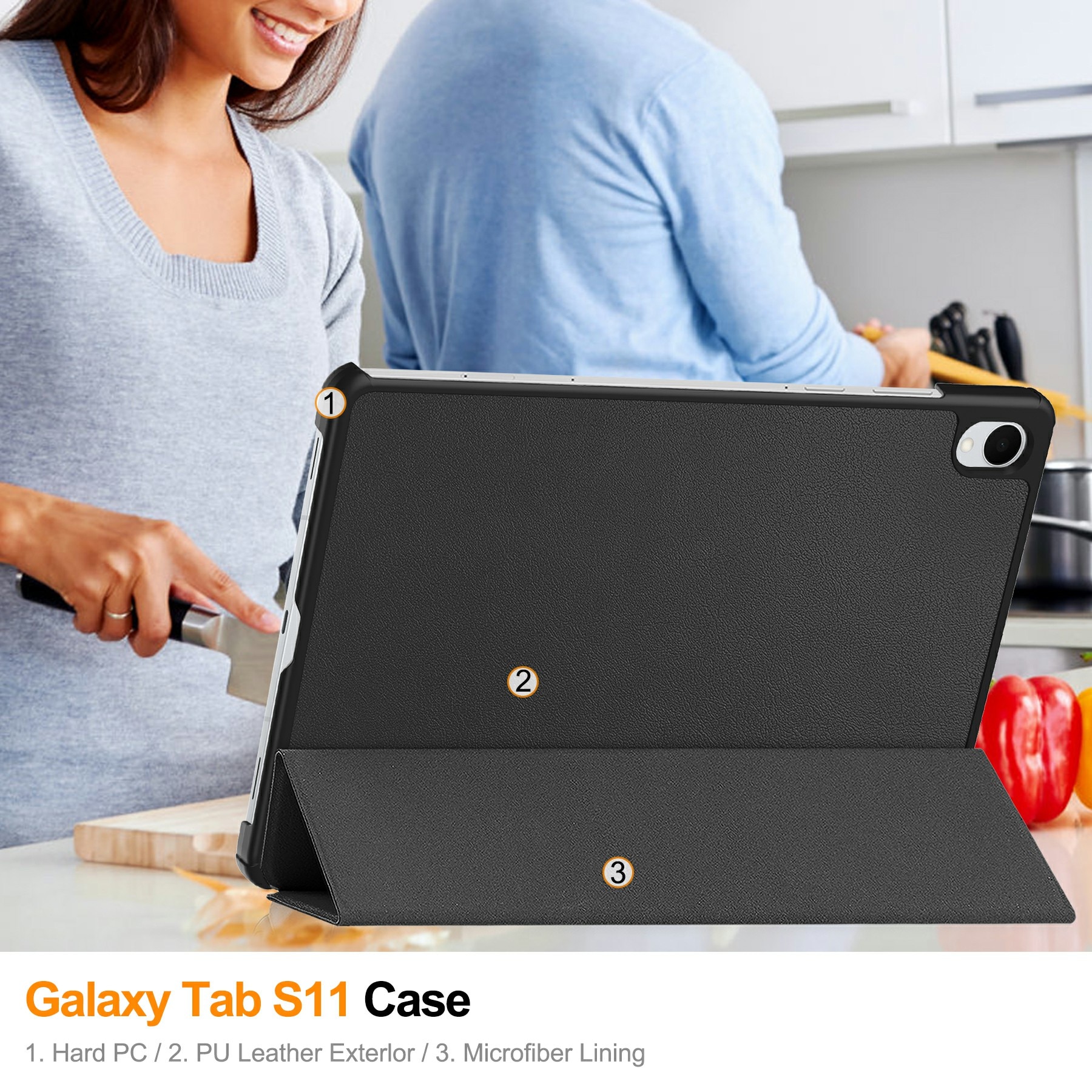 Samsung Galaxy Tab S11 Tri-fold Hoesje Zwart