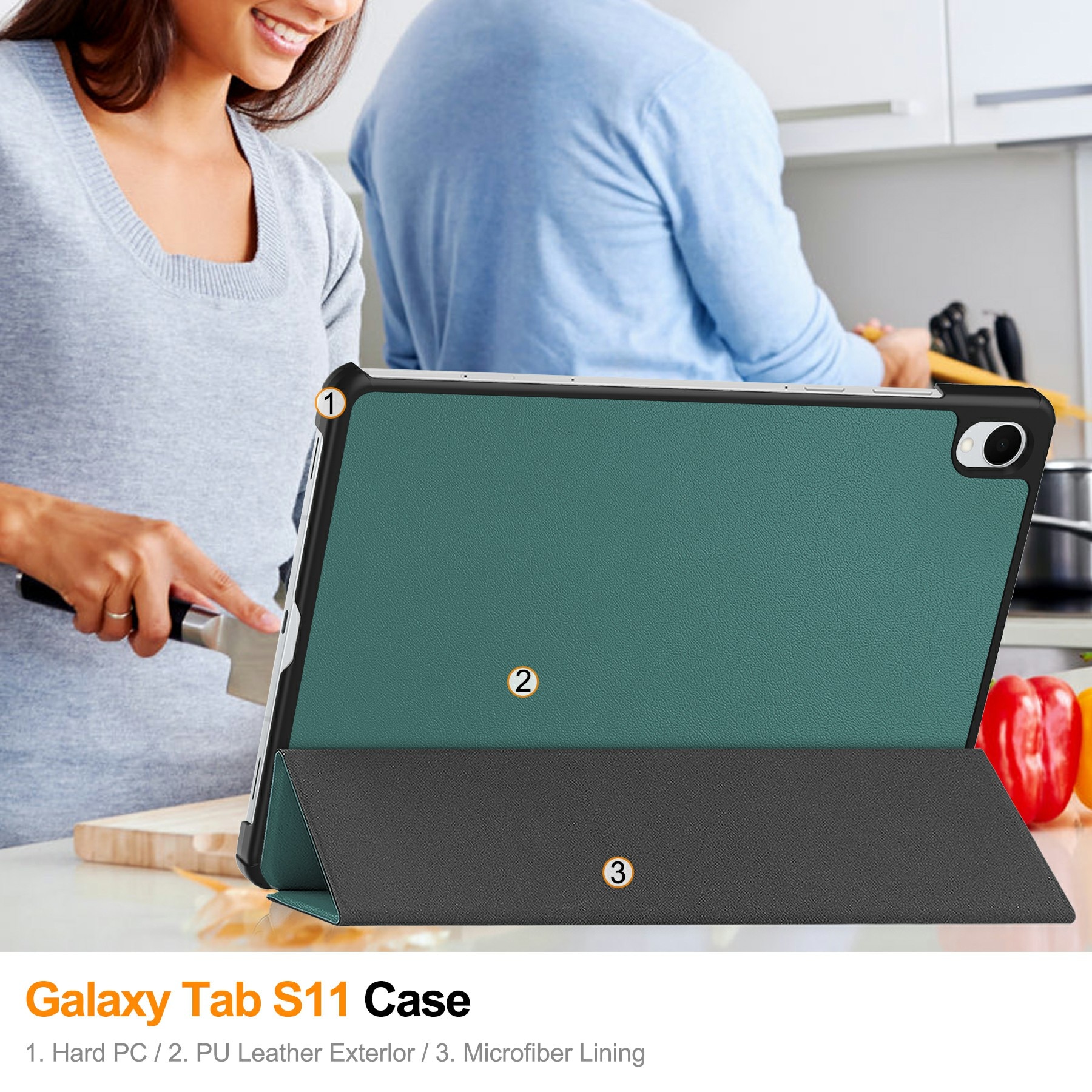 Samsung Galaxy Tab S11 Tri-fold Hoesje Groen
