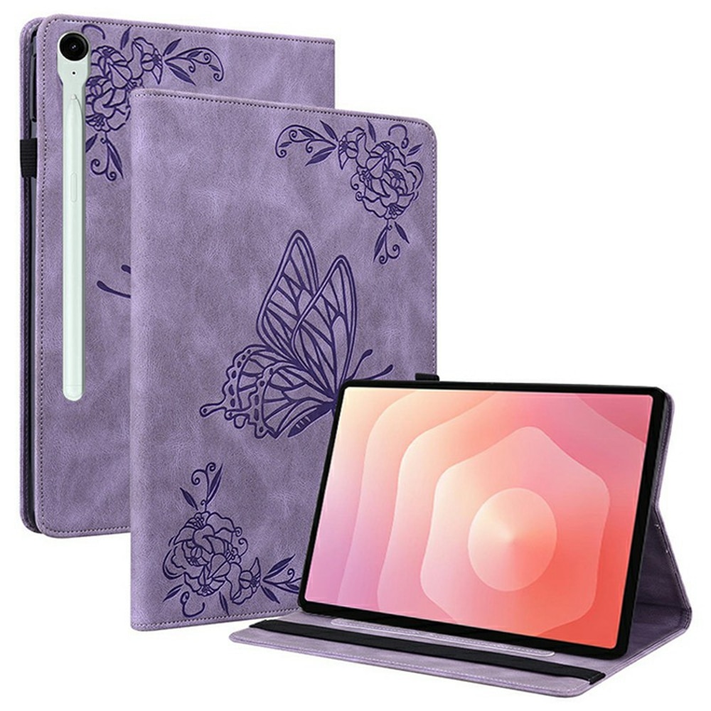 Samsung Galaxy Tab S11 Leren vlinderhoesje Paars