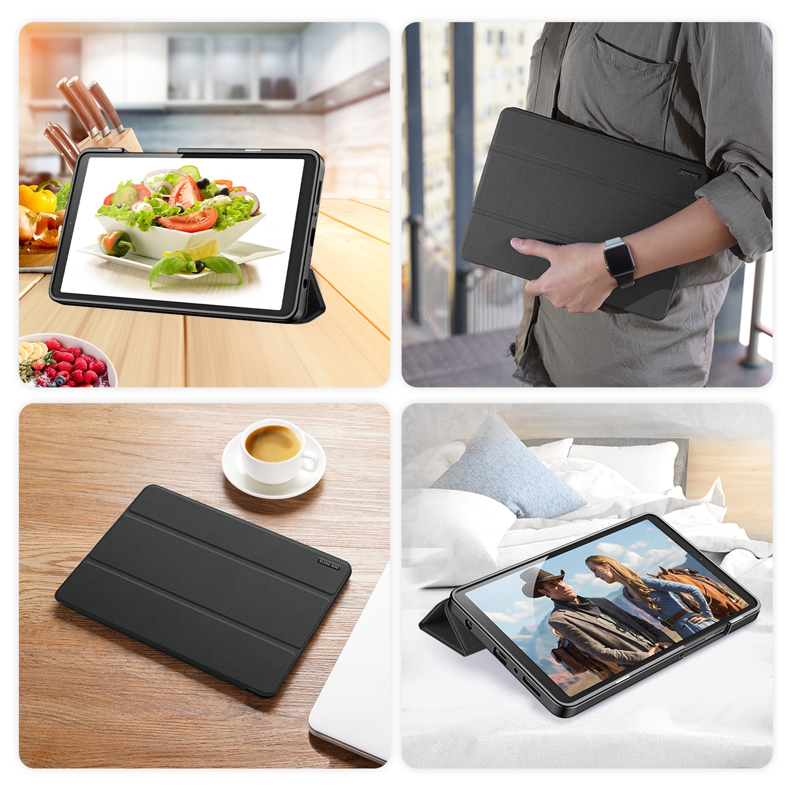 Domo Tri-Fold Case Samsung Galaxy Tab A11 Zwart