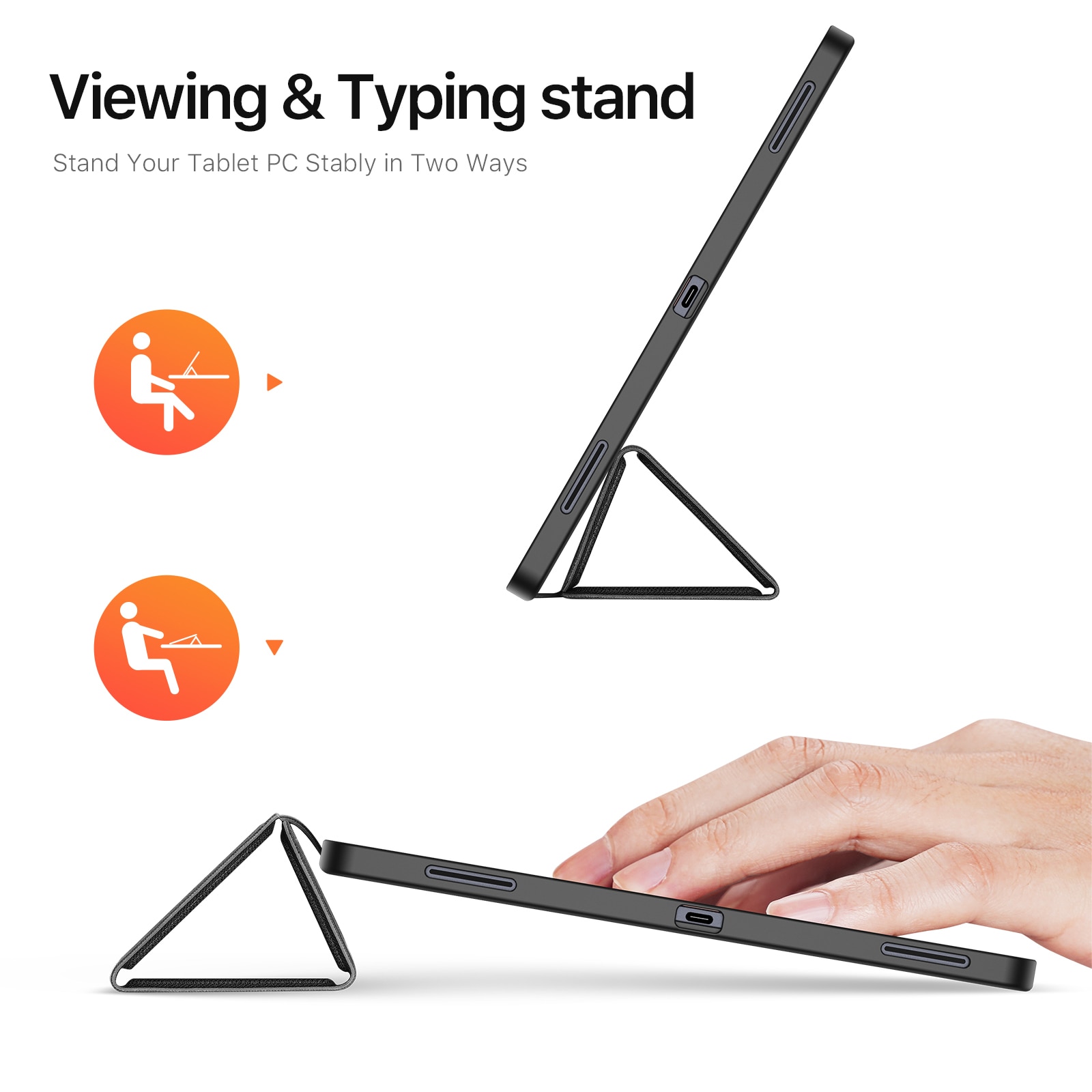 Domo Tri-Fold Case Samsung Galaxy Tab S11 Ultra Zwart