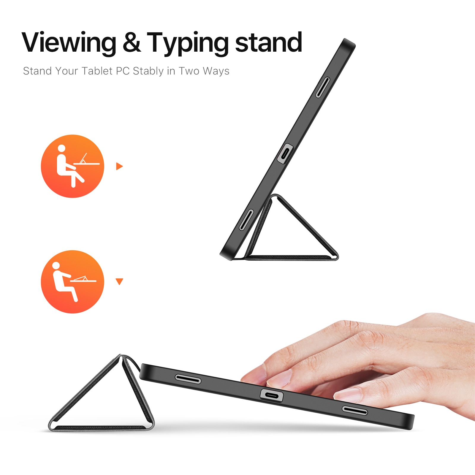 Domo Tri-Fold Case Samsung Galaxy Tab S11 Zwart