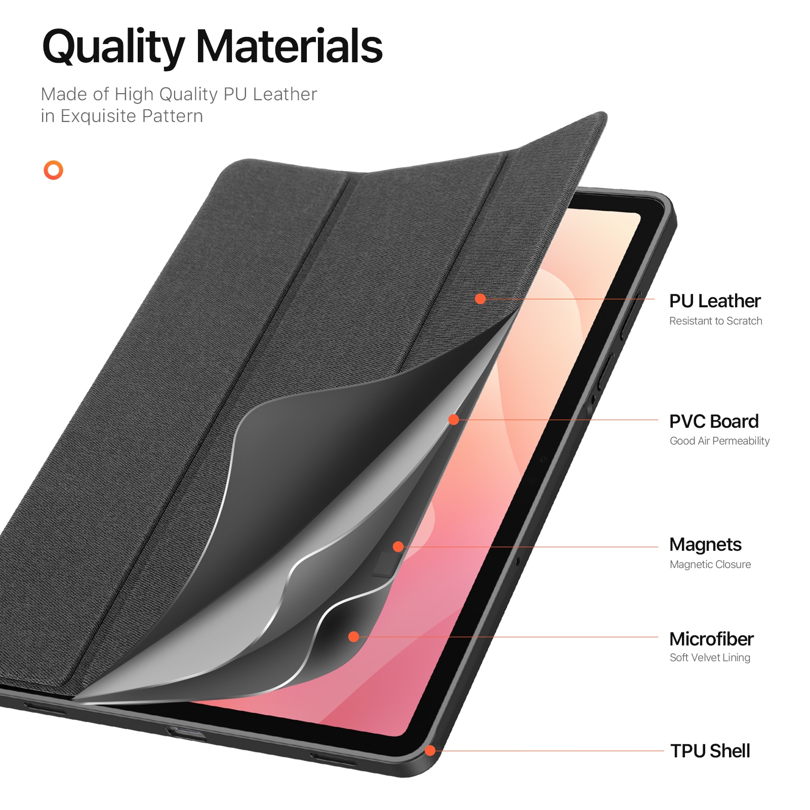 Domo Tri-Fold Case Samsung Galaxy Tab S11 Zwart
