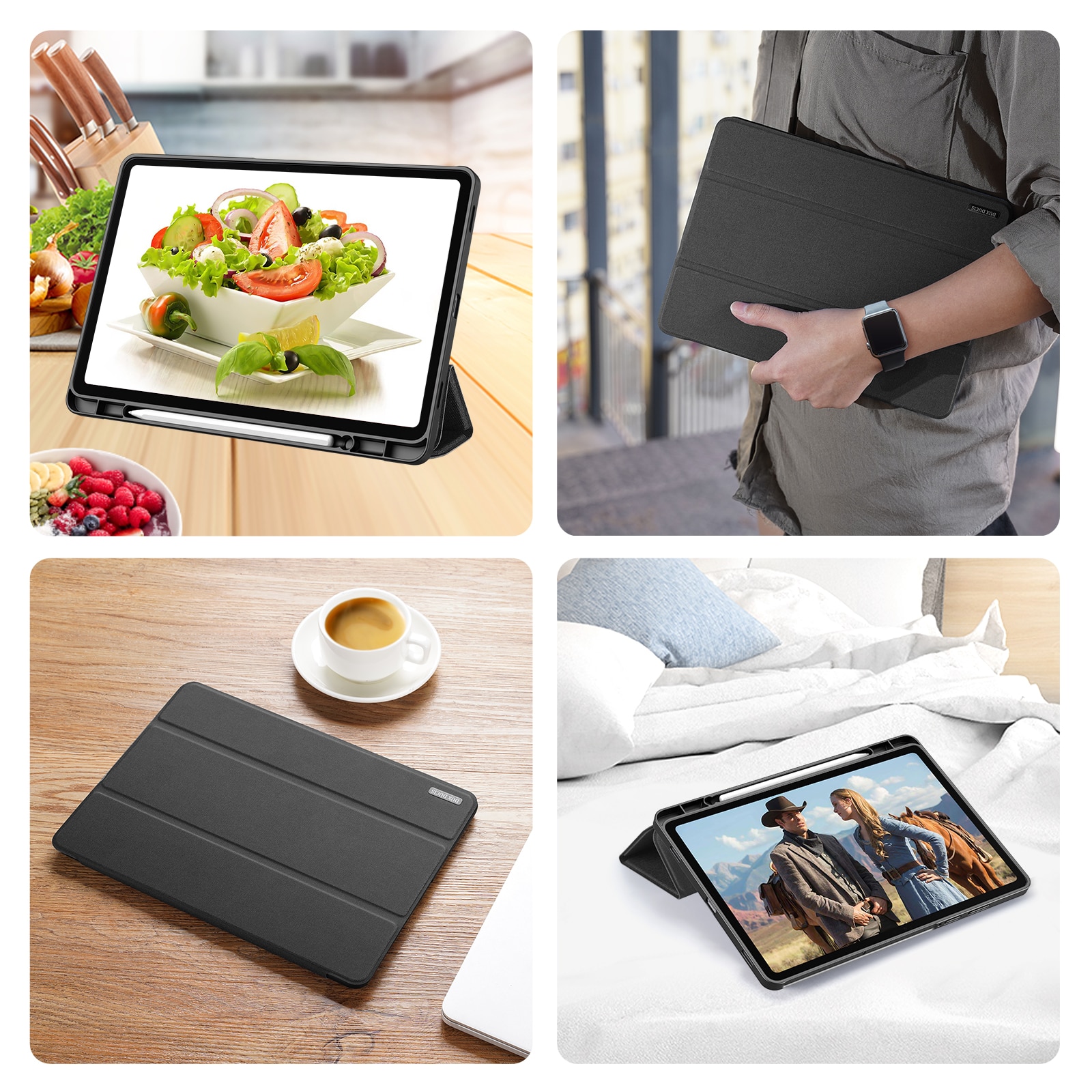 Domo Tri-Fold Case Samsung Galaxy Tab S11 Zwart