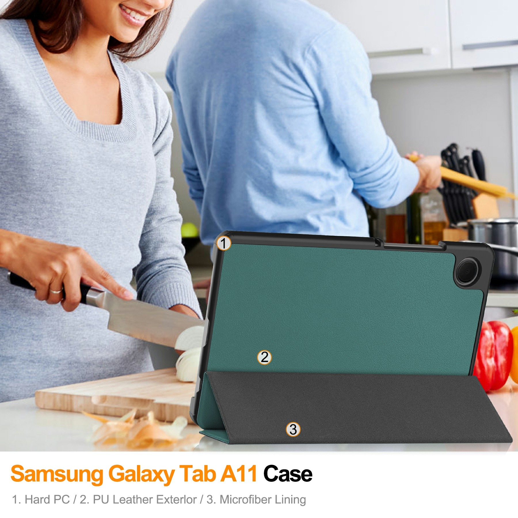 Samsung Galaxy Tab A11 Tri-fold Hoesje Groen