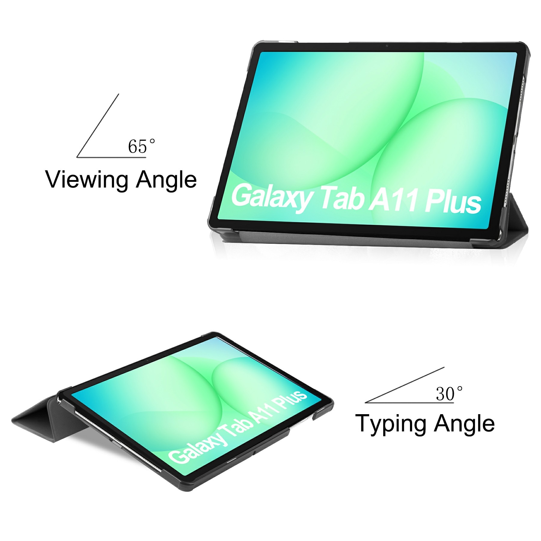 Samsung Galaxy Tab A11 Plus Tri-fold Hoesje Zwart