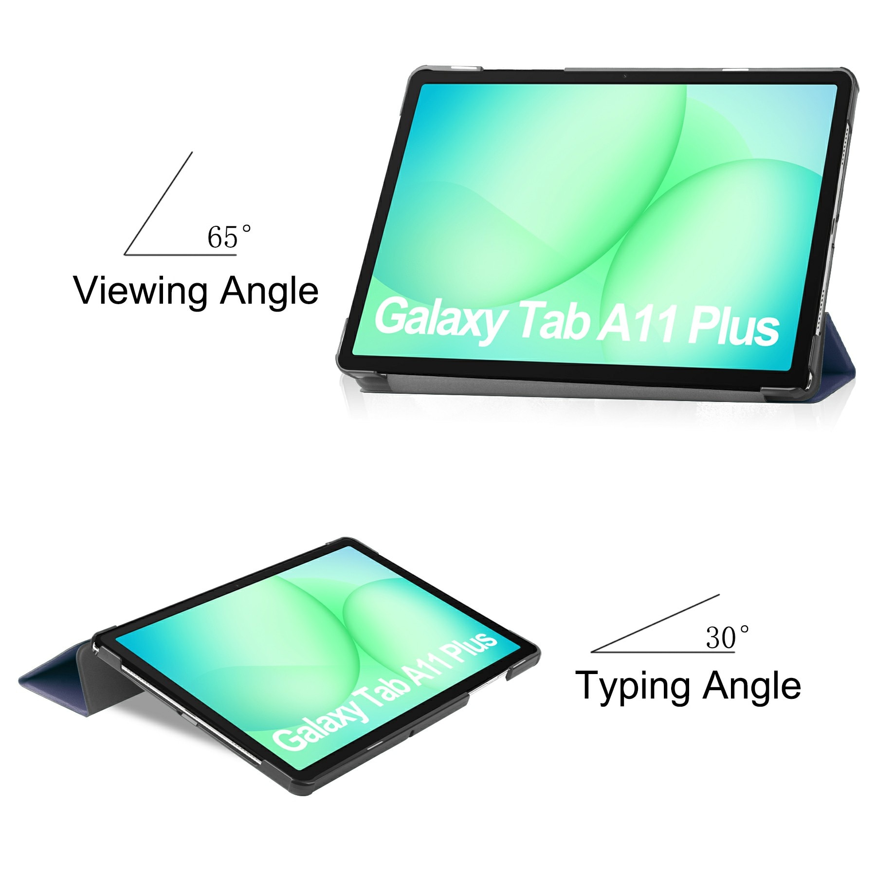Samsung Galaxy Tab A11 Plus Tri-fold Hoesje Blauw