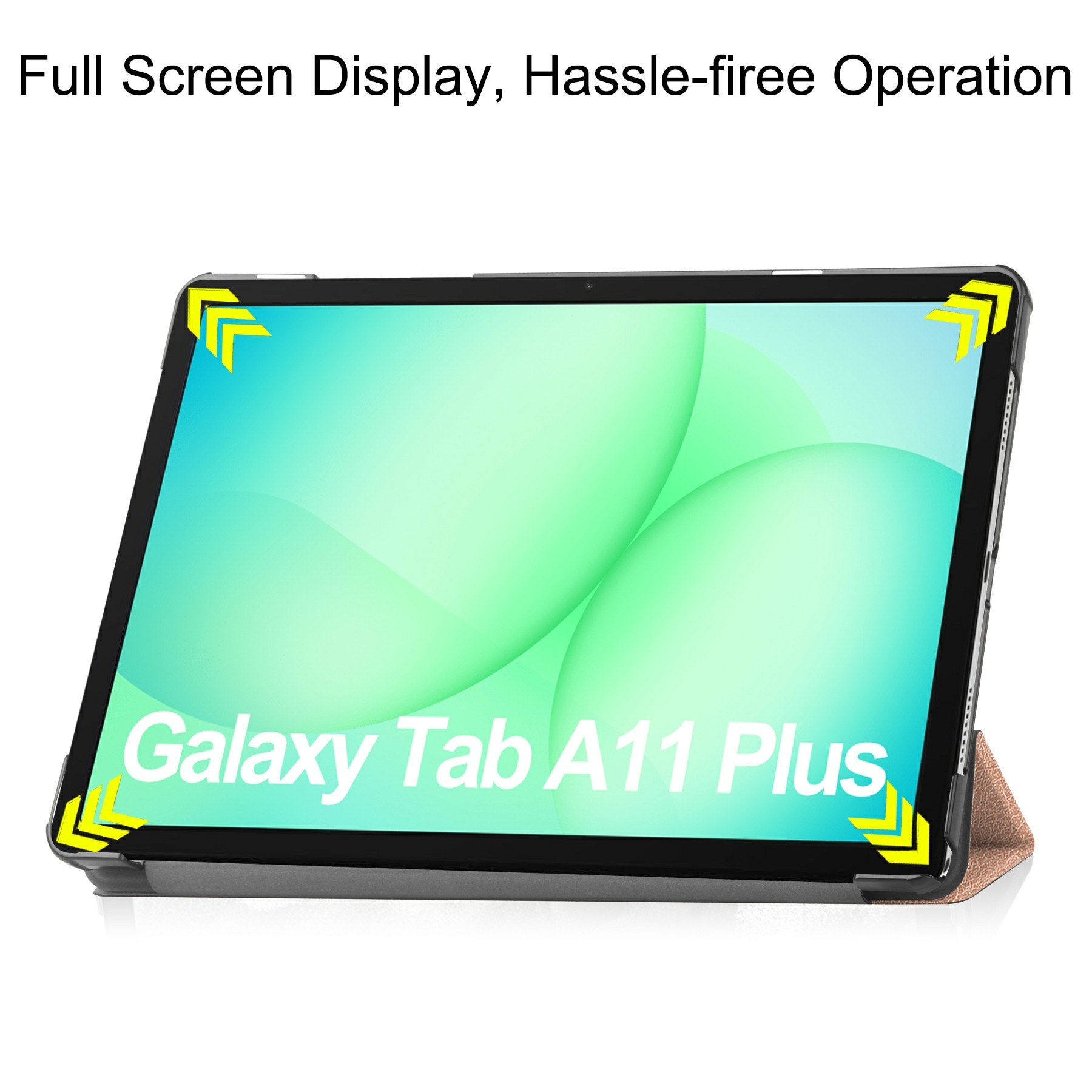 Samsung Galaxy Tab A11 Plus Tri-fold Hoesje Rosé goud