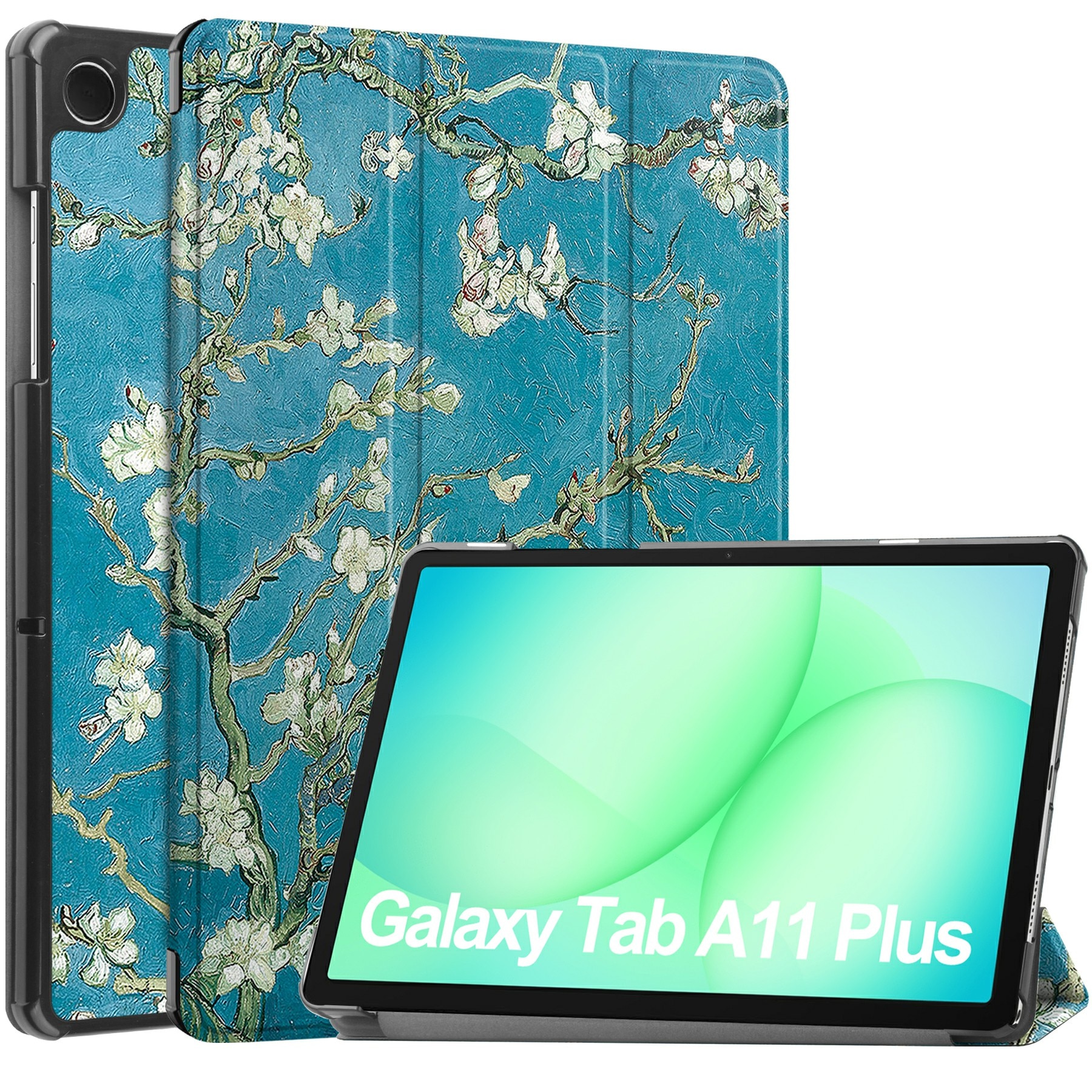 Samsung Galaxy Tab A11 Plus Tri-fold Hoesje Kersenbloemen