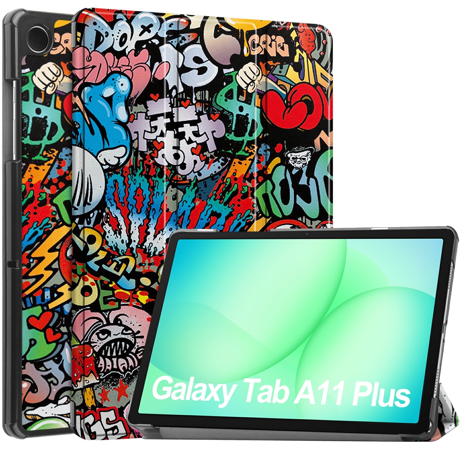 Samsung Galaxy Tab A11 Plus Tri-fold Hoesje Graffiti