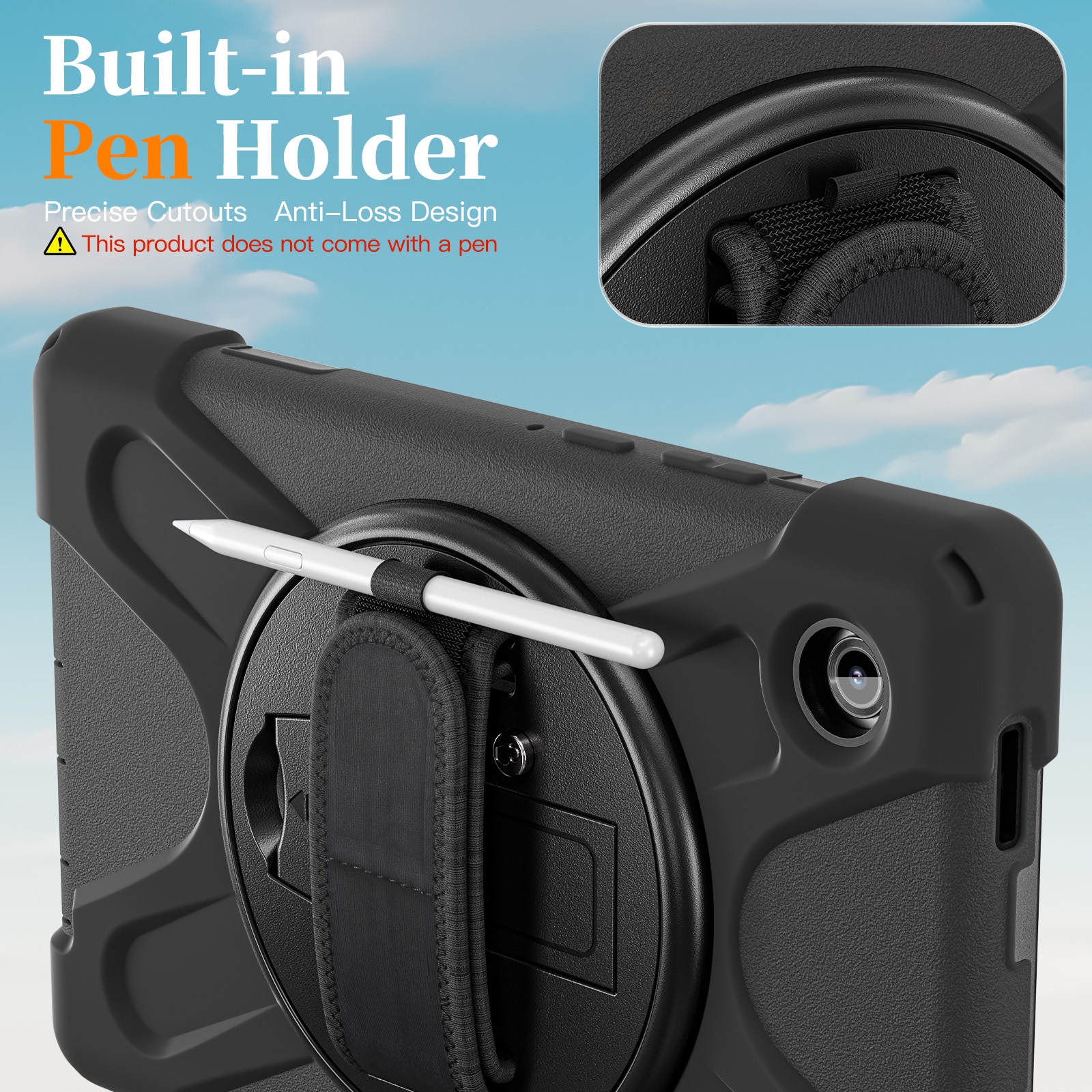 Samsung Galaxy Tab A11 Plus Schokbestendige Hybridcase met schouderriem zwart