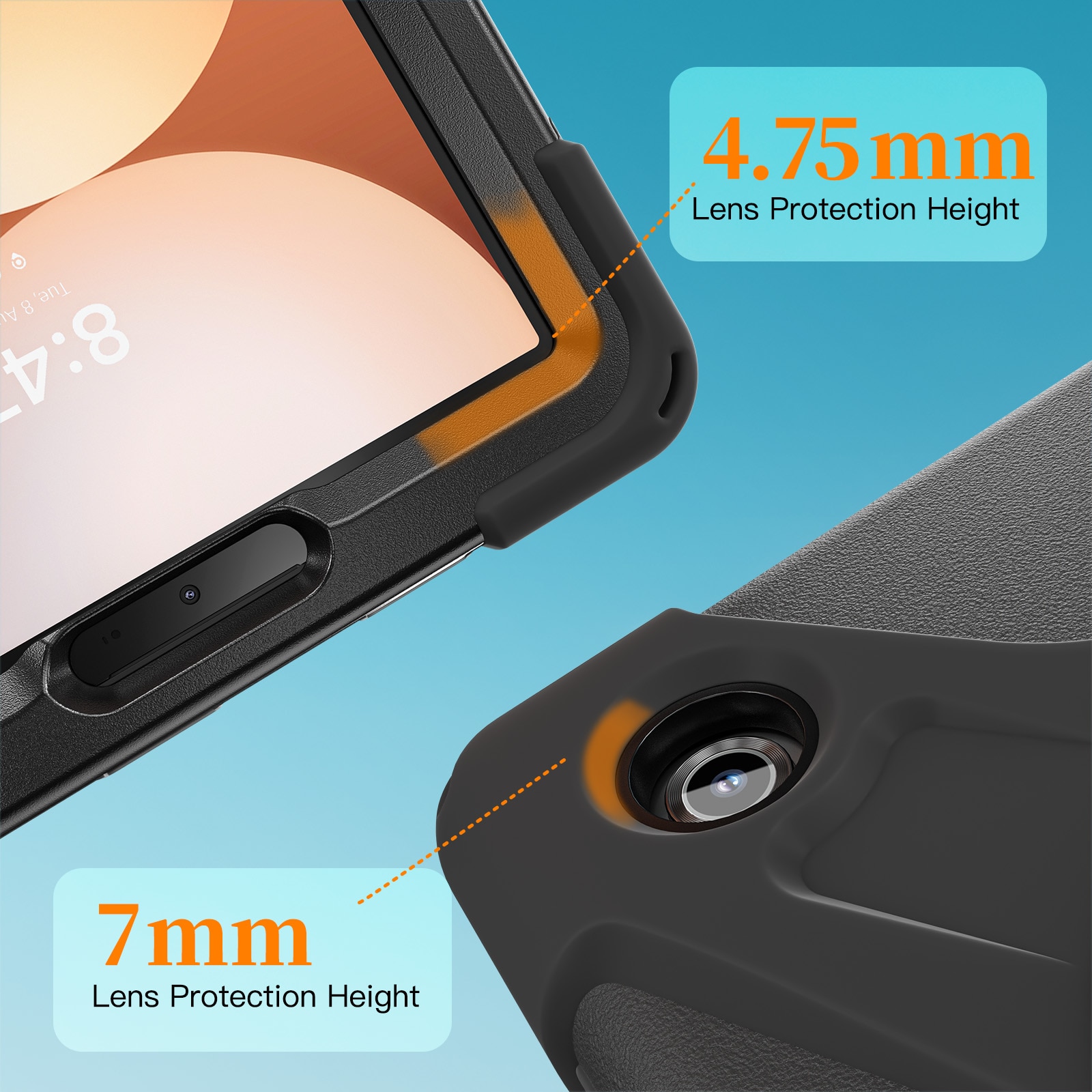 Samsung Galaxy Tab A11 Plus Schokbestendige Hybridcase met schouderriem zwart