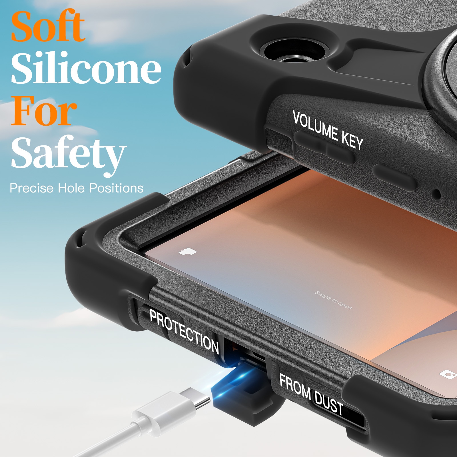 Samsung Galaxy Tab A11 Plus Schokbestendige Hybridcase met schouderriem zwart