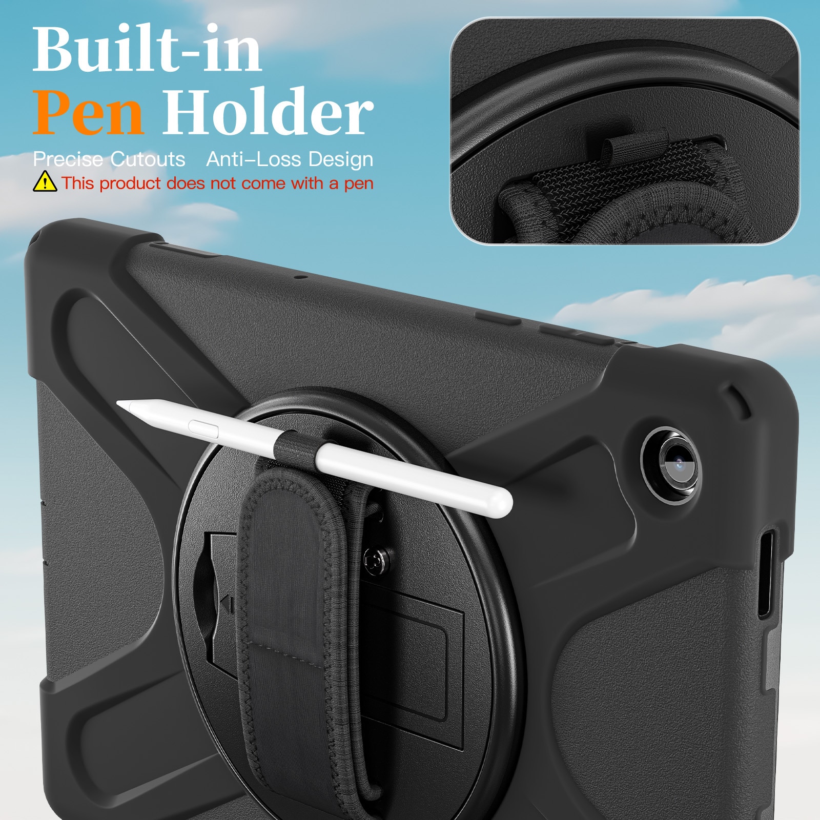 Samsung Galaxy Tab A11 Plus Schokbestendige Hybridcase met schouderriem zwart