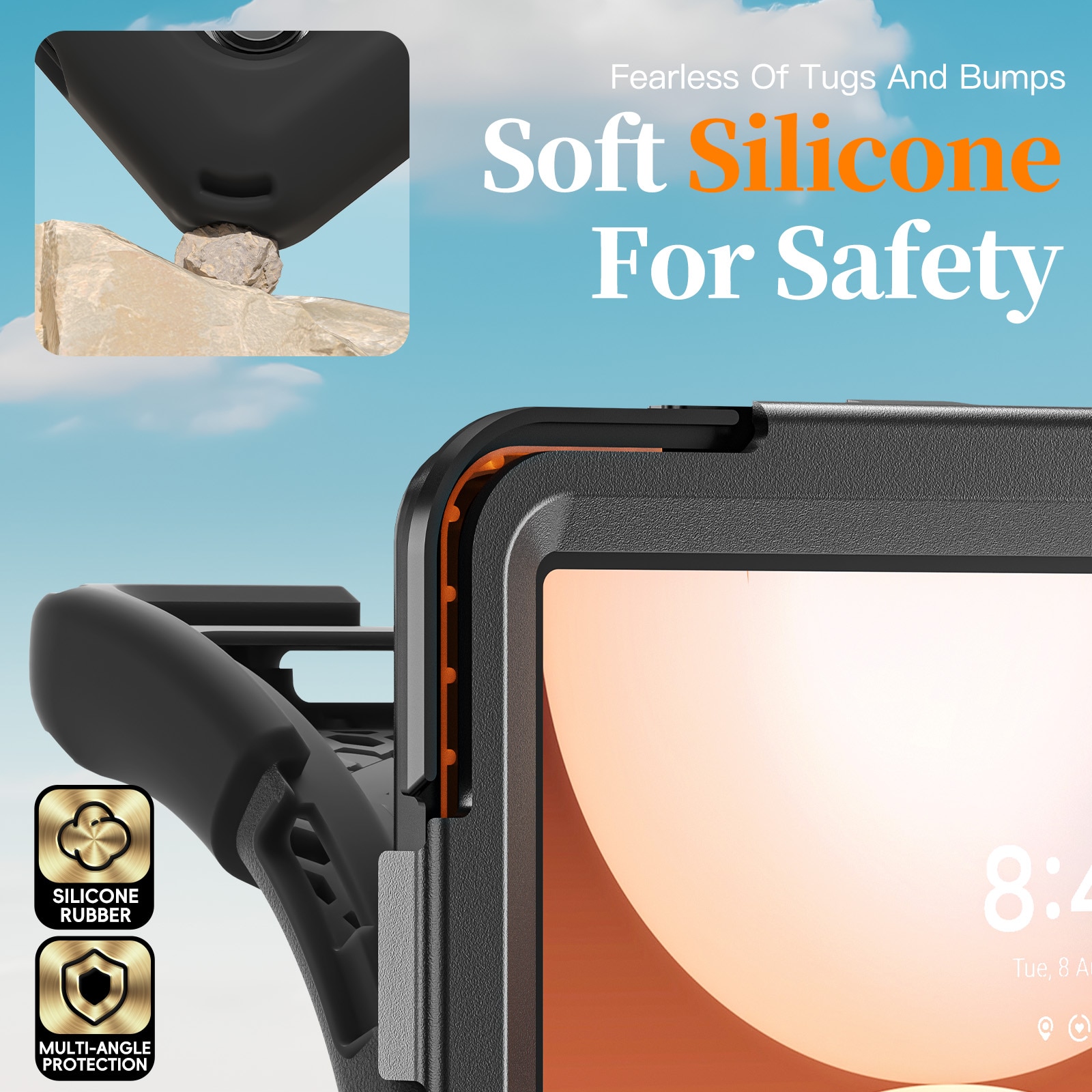Samsung Galaxy Tab A11 Plus Schokbestendige Hybridcase met schouderriem zwart