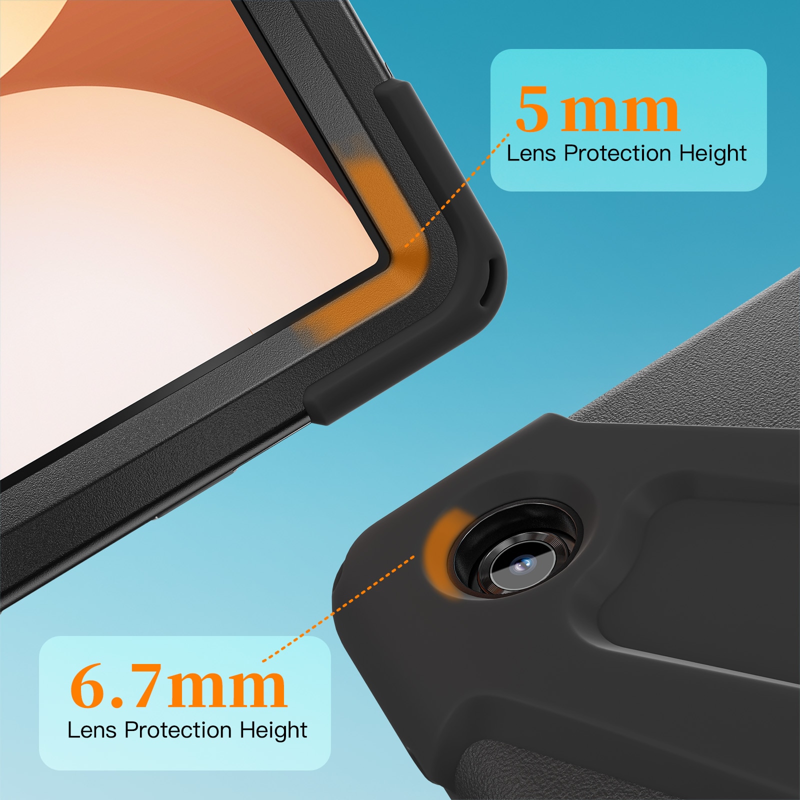 Samsung Galaxy Tab A11 Plus Schokbestendige Hybridcase met schouderriem zwart