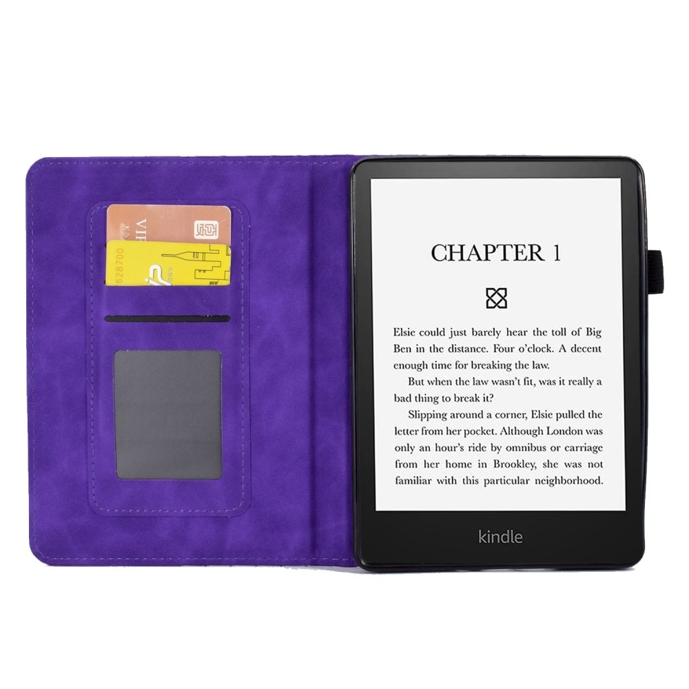 Amazon Kindle Paperwhite Signature Edition (2023) Hoesje met kaarsleuf paars