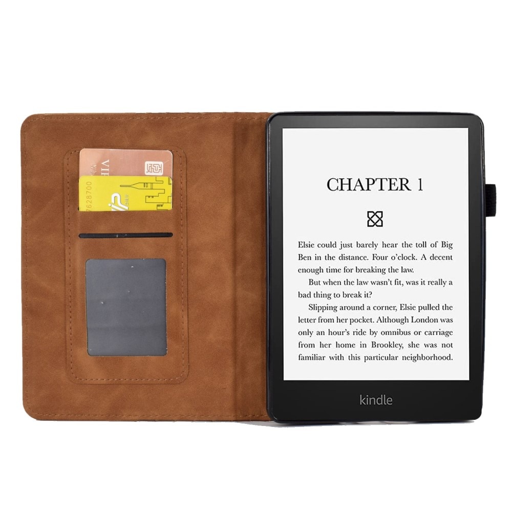 Amazon Kindle Paperwhite Signature Edition (2023) Hoesje met kaarsleuf bruin