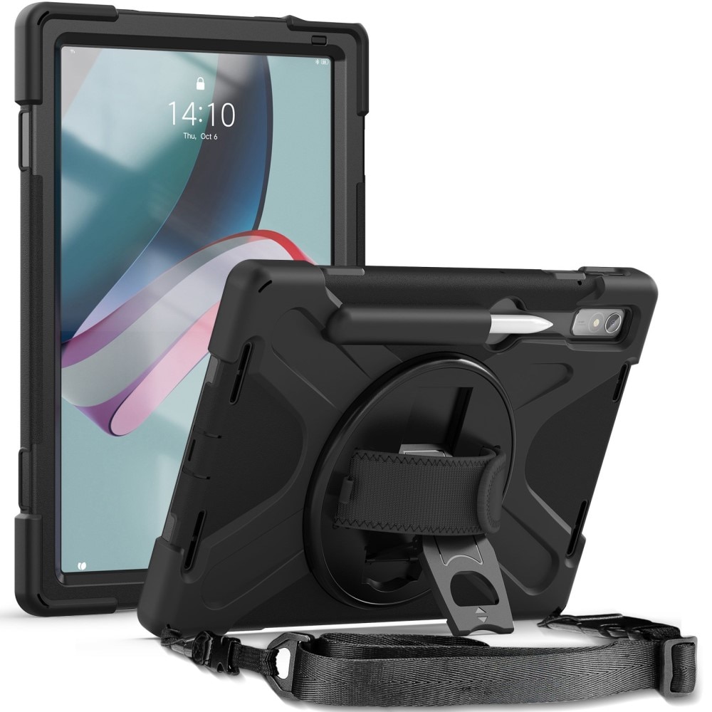 Lenovo Tab P11 Pro (2nd gen) Schokbestendige Hybridcase met schouderriem Zwart