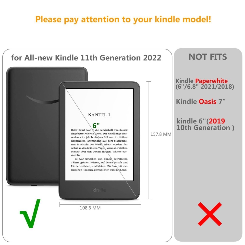 Amazon Kindle 2022 11th gen Hoesje handriem zwart
