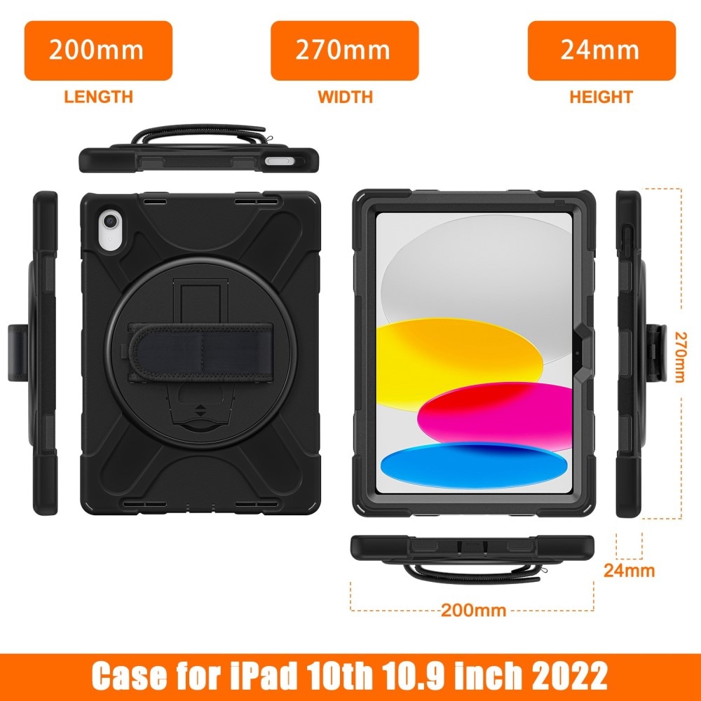 iPad 10.9 10th Gen (2022) Schokbestendige Hybridcase zwart