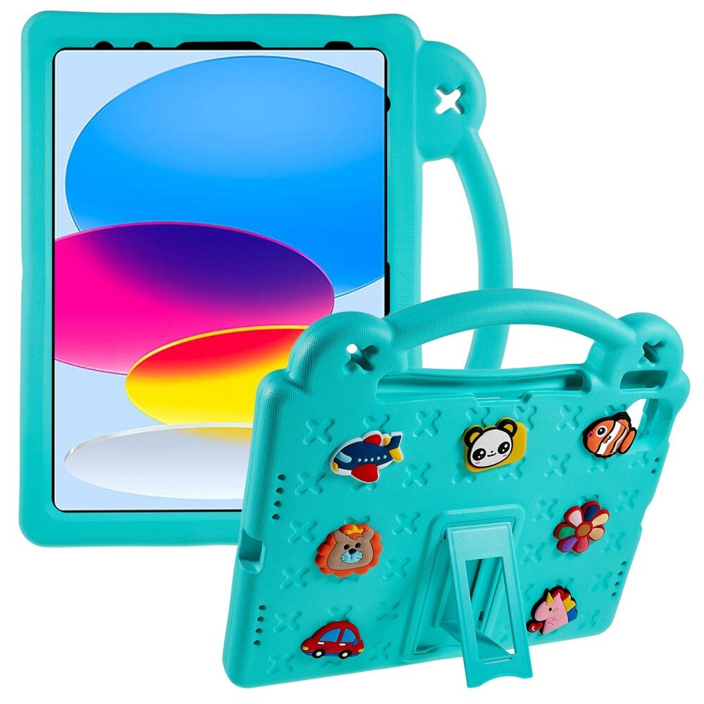 iPad 10.9 10th Gen (2022) Schokbestendig EVA-hoesje Kickstand turquoise