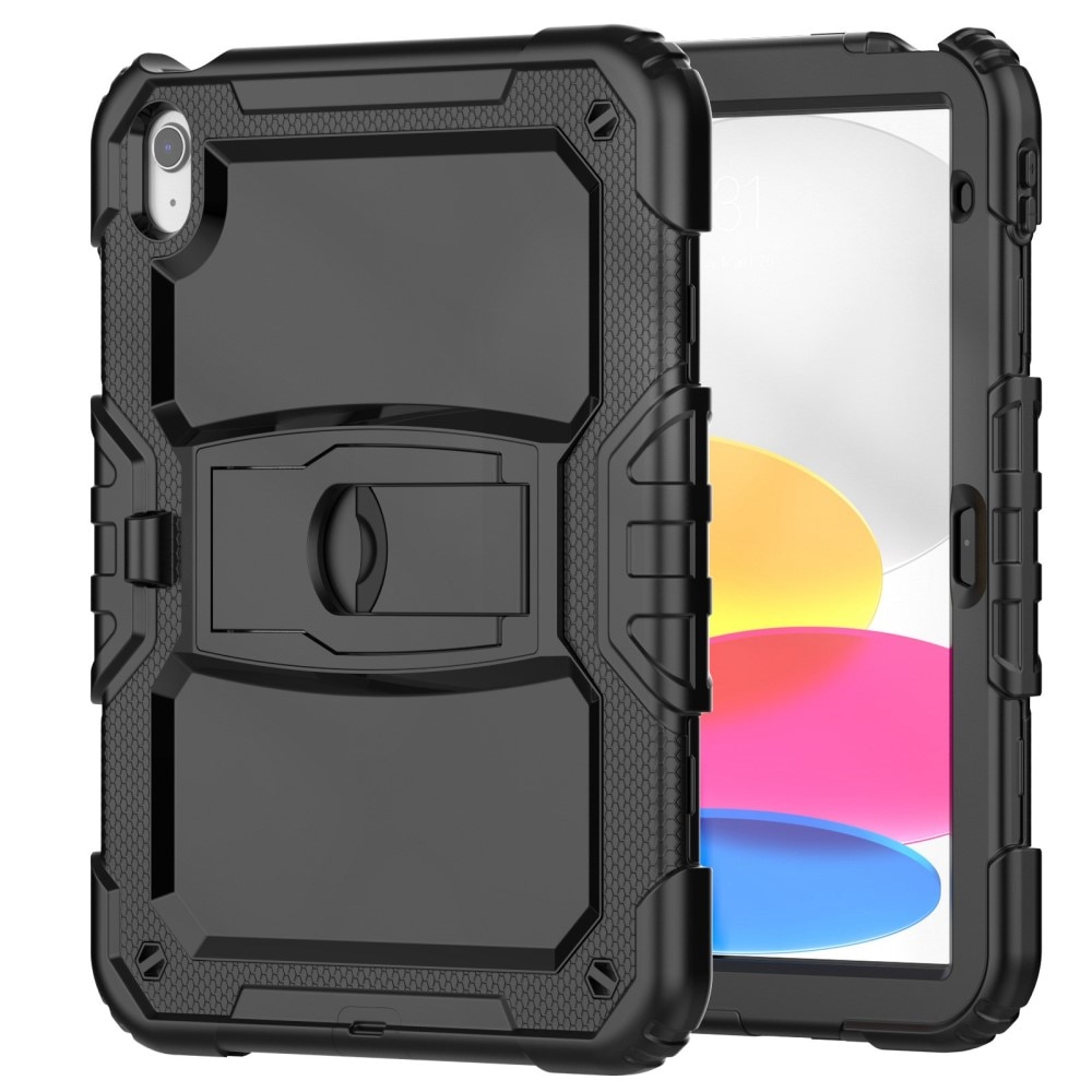 iPad 10.9 10th Gen (2022) Full Cover Rugged Kickstand Case zwart