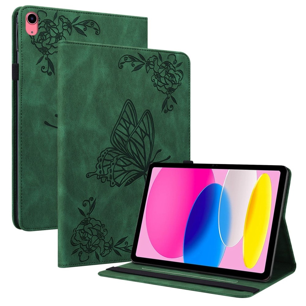 iPad 10.9 2022 (10th gen) Leren vlinderhoesje groen
