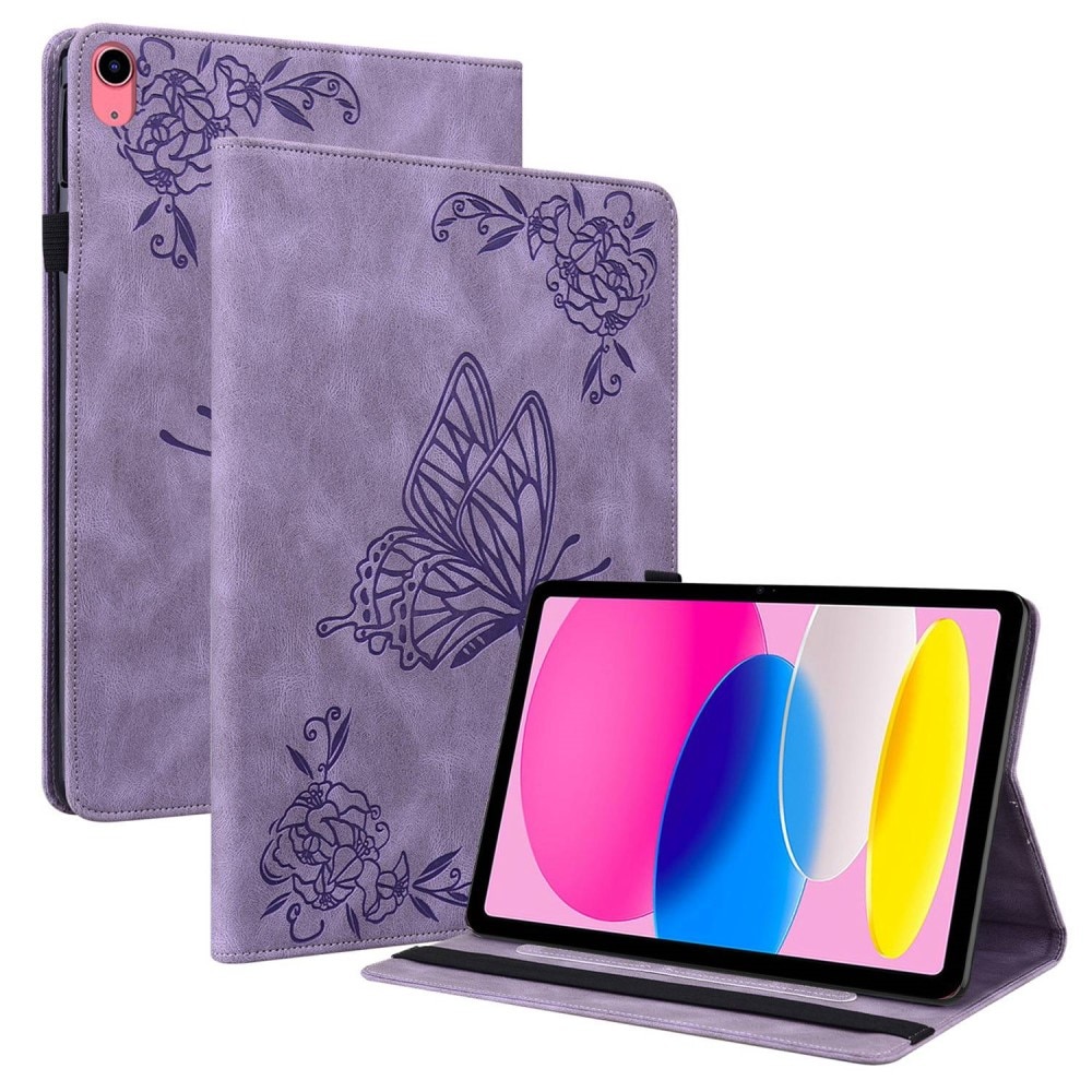 iPad 10.9 2022 (10th gen) Leren vlinderhoesje paars