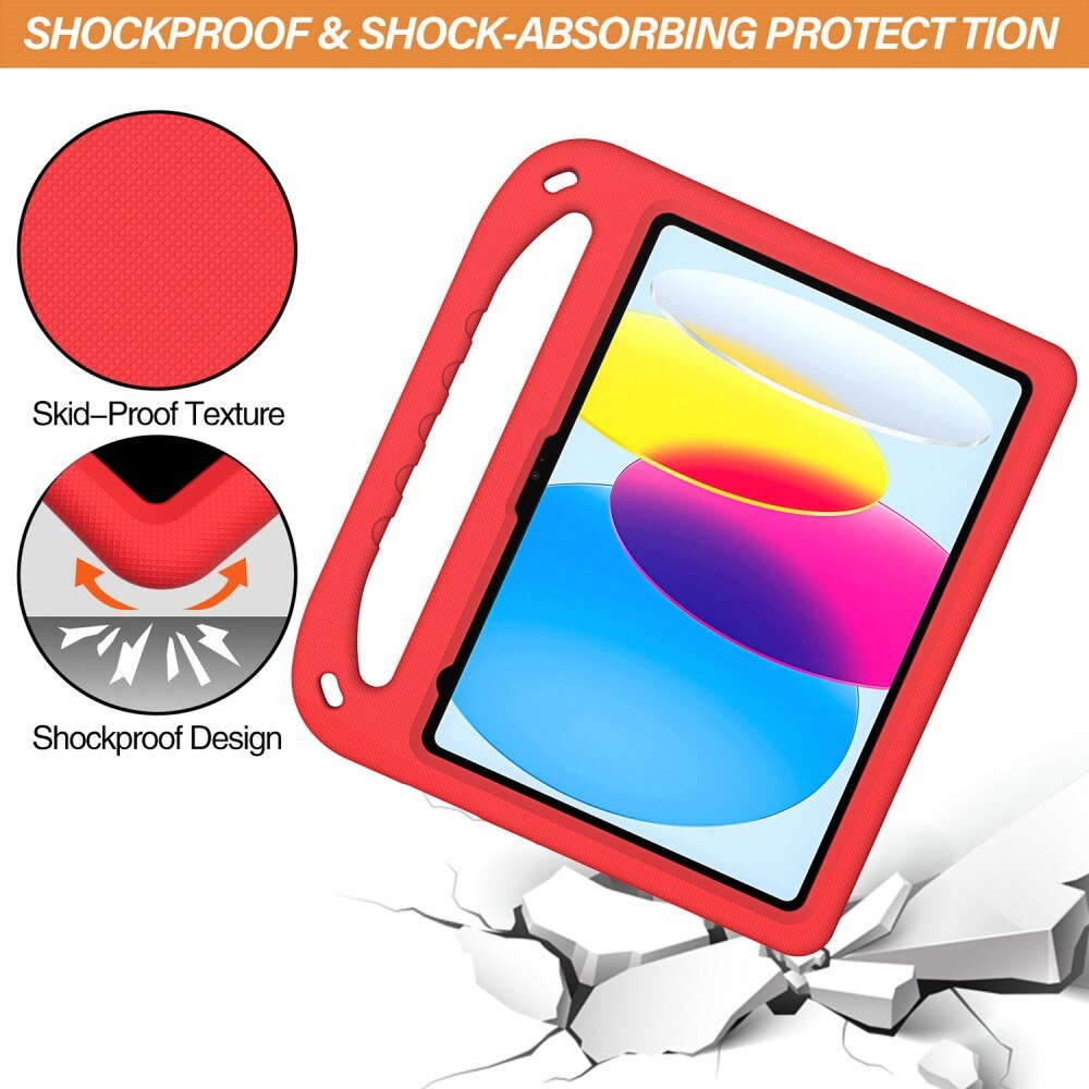 Apple iPad 10.9 10th Gen (2022) EVA-hoes met handvat Rood