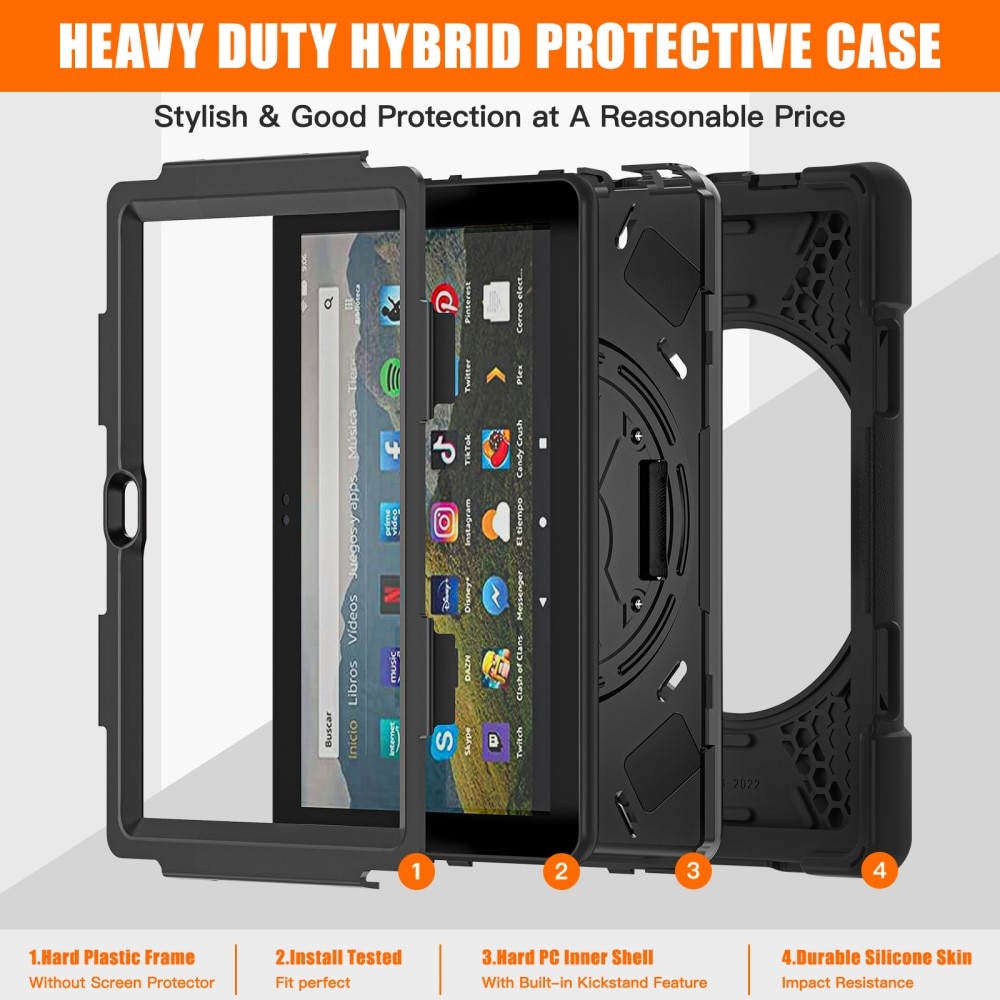 Amazon Fire HD 8 Schokbestendige Hybridcase zwart