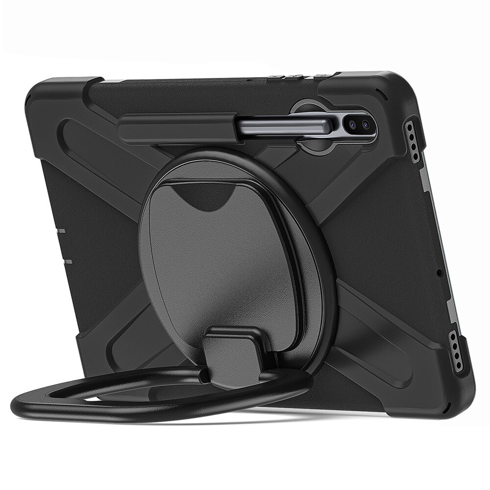 Samsung Galaxy Tab S6 10.5 Kickstand Hybrid Case met schouderriem zwart