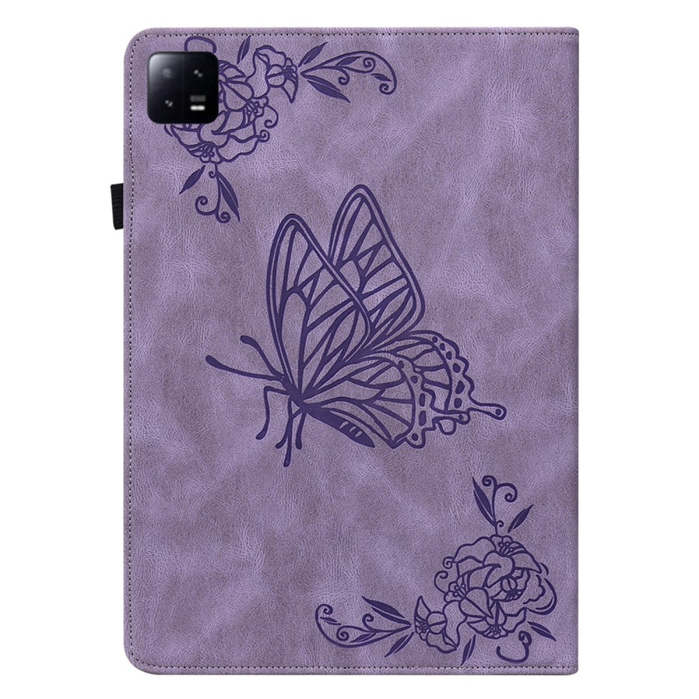 Xiaomi Pad 6 Leren vlinderhoesje paars