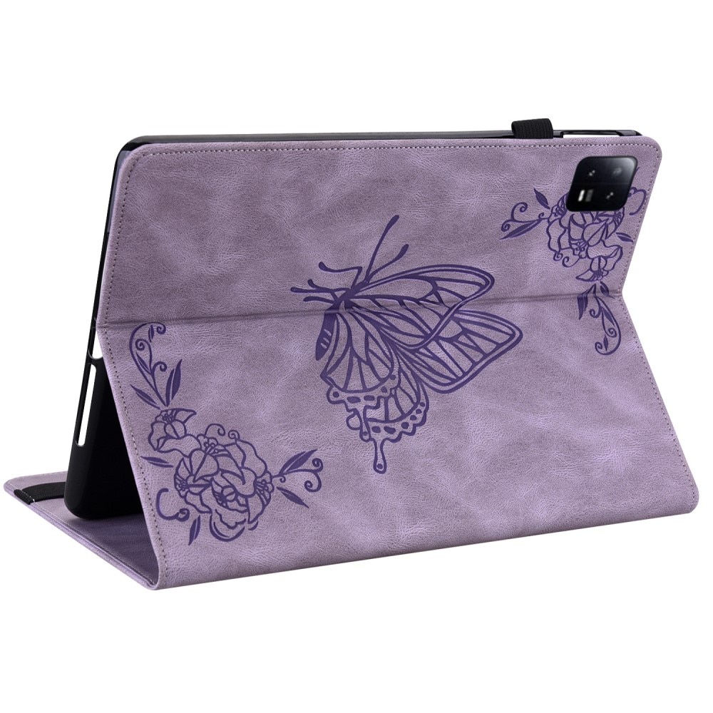 Xiaomi Pad 6 Pro Leren vlinderhoesje paars