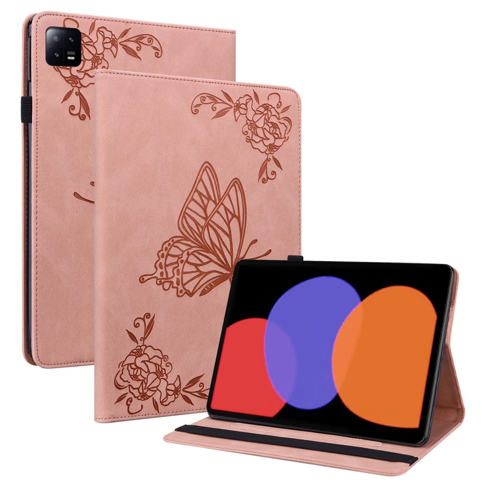 Xiaomi Pad 6 Leren vlinderhoesje roze
