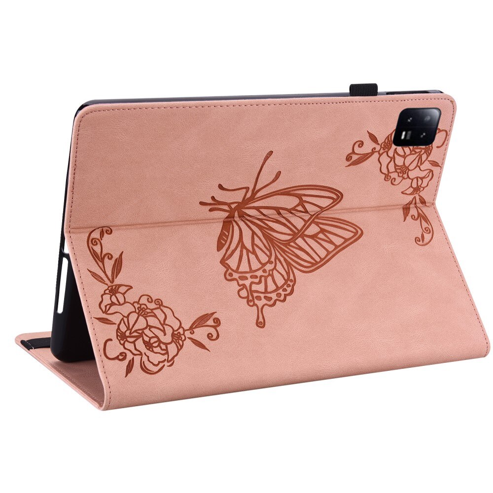 Xiaomi Pad 6 Leren vlinderhoesje Roze