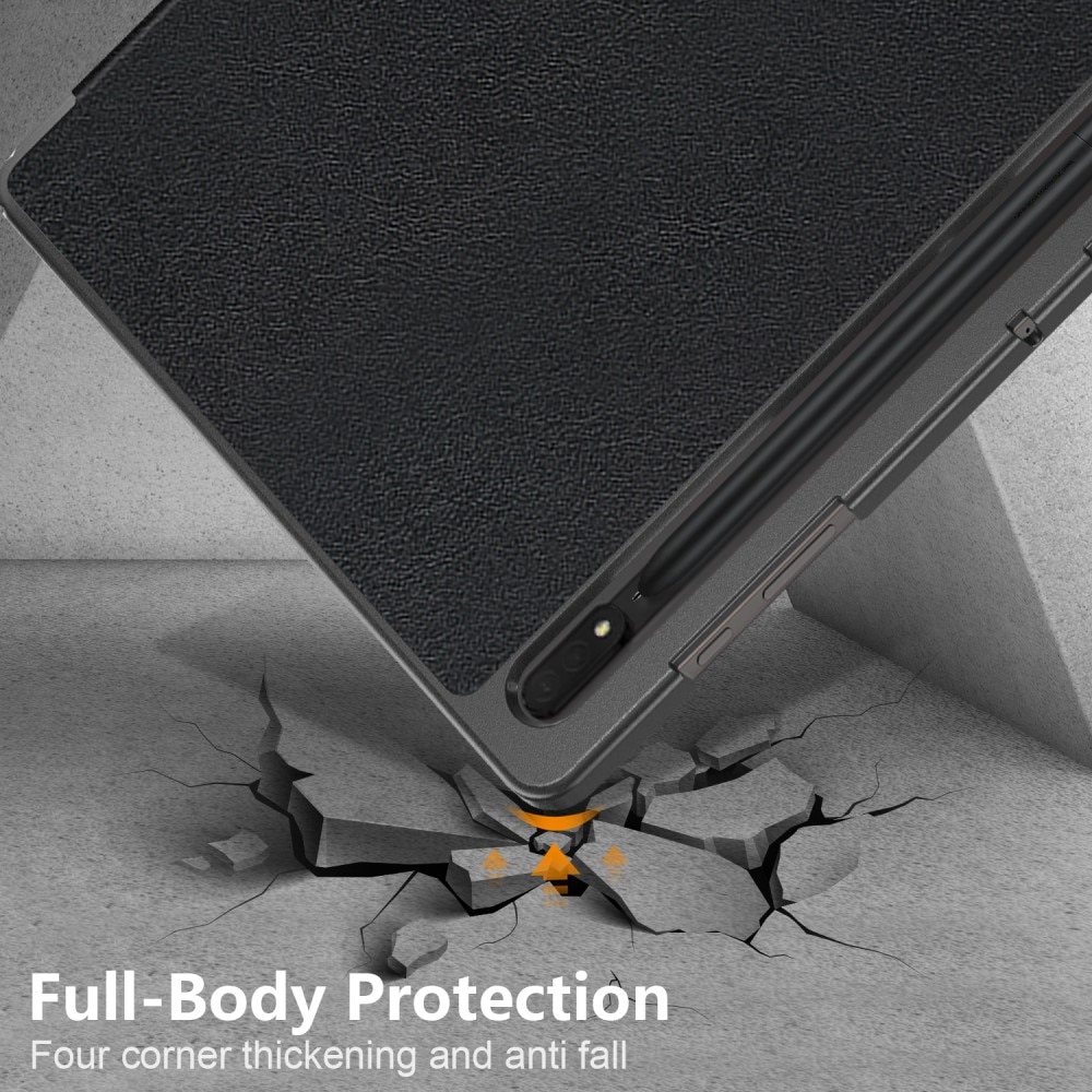 Samsung Galaxy Tab S9 Ultra Hoesje Tri-fold zwart