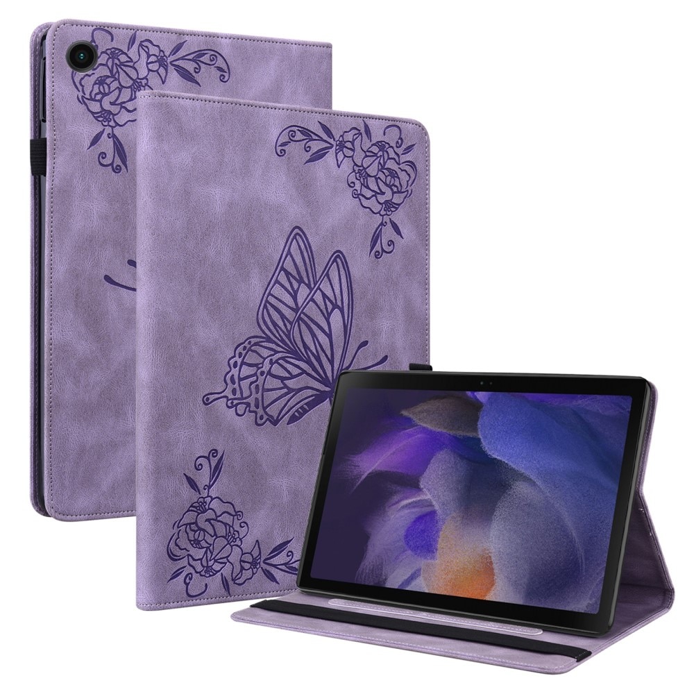 Samsung Galaxy Tab A9 Leren vlinderhoesje paars