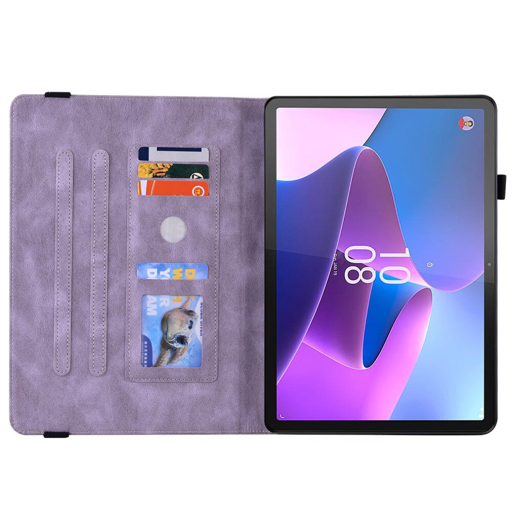 Lenovo Tab P12 Leren vlinderhoesje paars