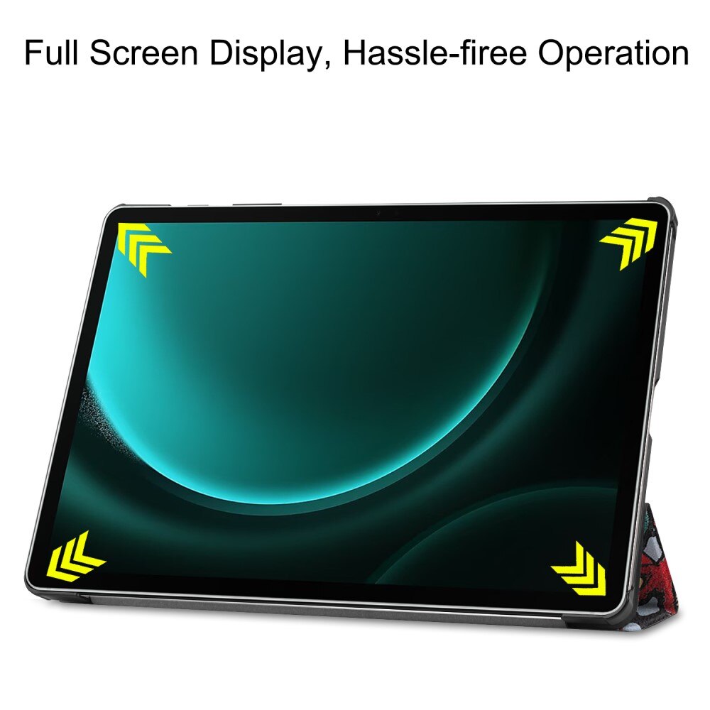 Samsung Galaxy Tab S9 FE Plus Tri-fold Hoesje Veelkleurig/patroon