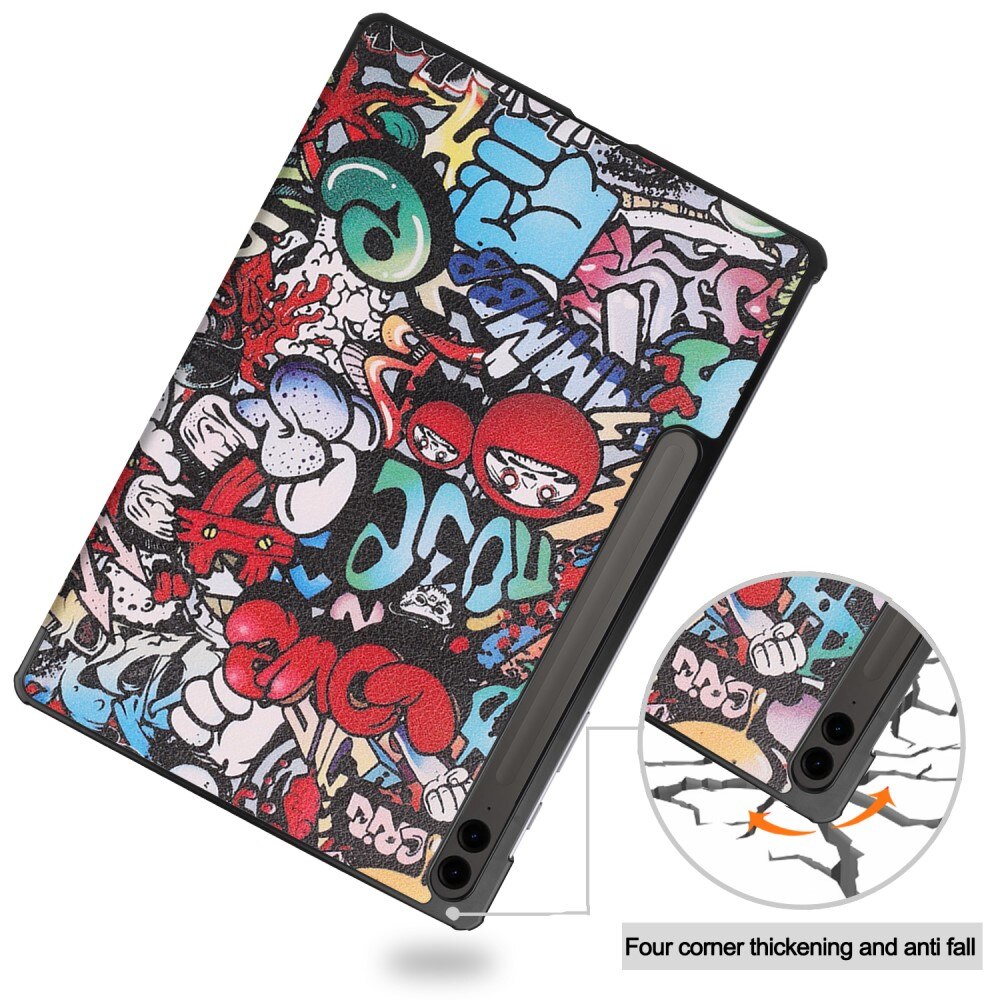 Samsung Galaxy Tab S9 FE Plus Tri-fold Hoesje Veelkleurig/patroon