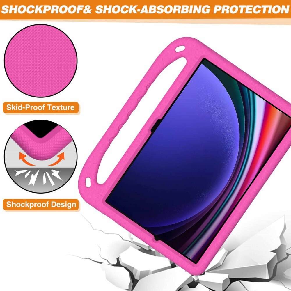 Samsung Galaxy Tab S9 FE Plus EVA-hoes met handvat Roze