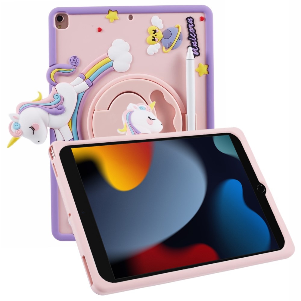 iPad 10.2 8th Gen (2020) Hoesje Eenhoorn met Stand roze