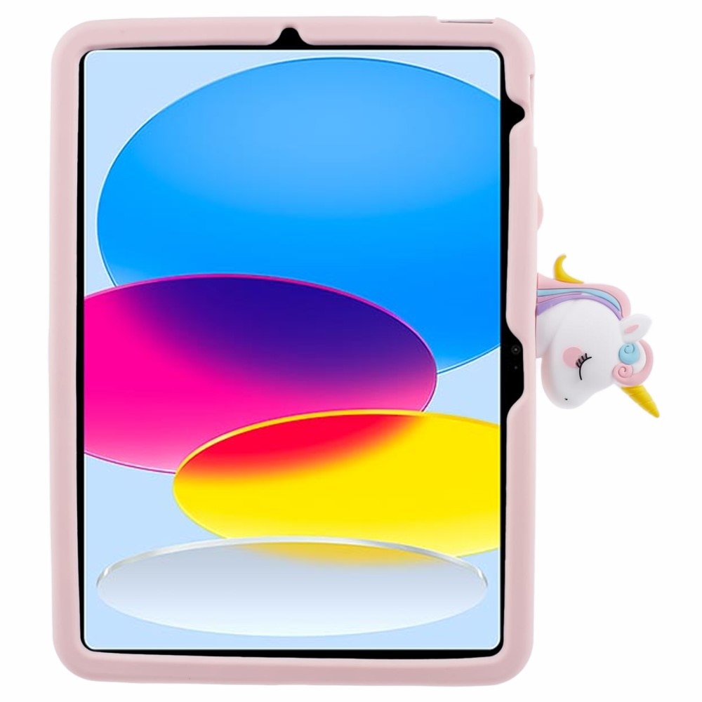 iPad 10.9 10th Gen (2022) Hoesje Eenhoorn met Stand roze