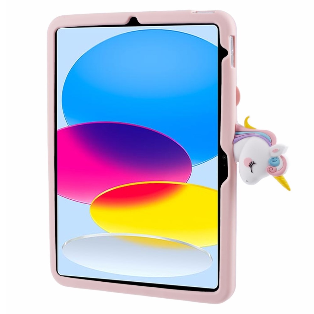 iPad 10.9 10th Gen (2022) Hoesje Eenhoorn met Stand roze