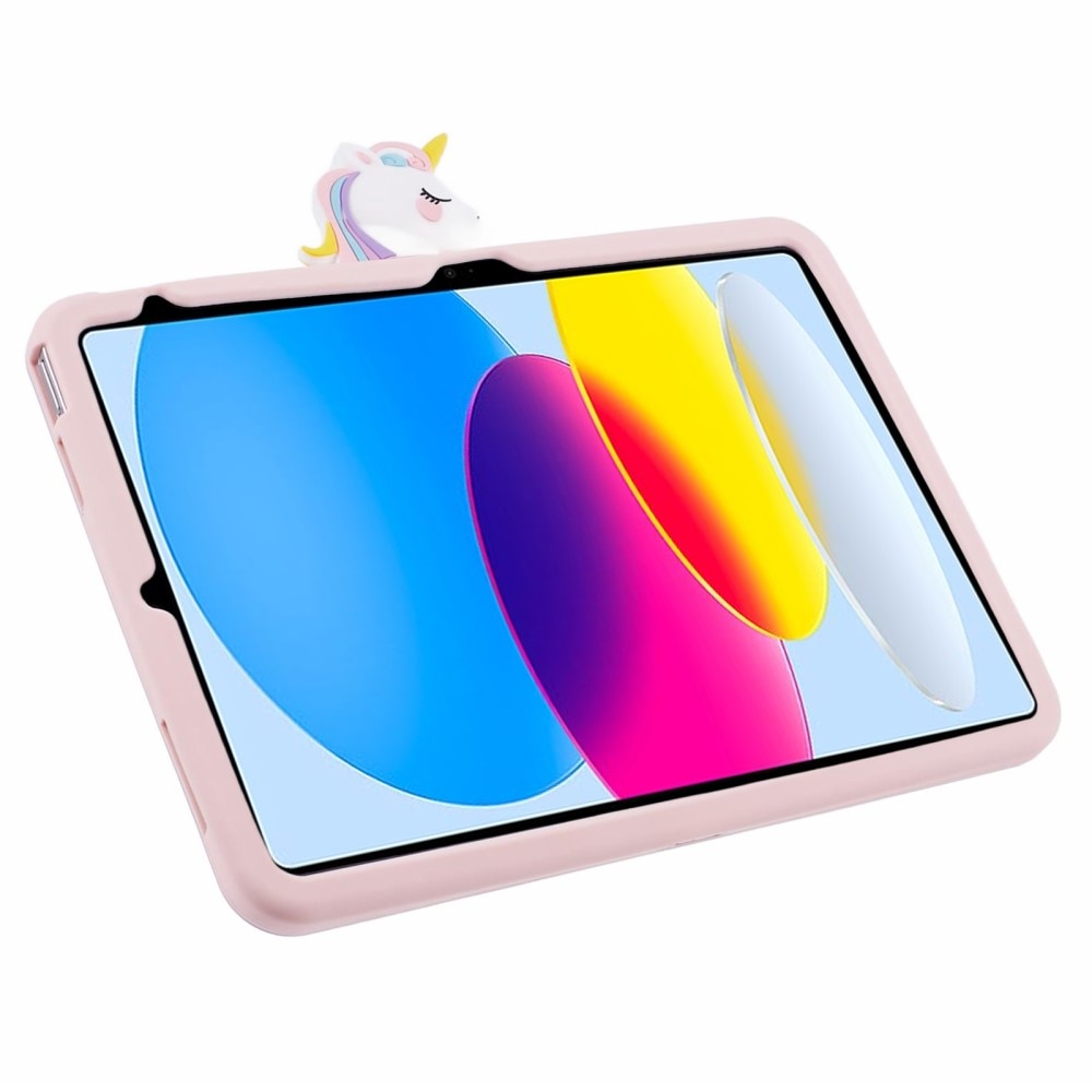 iPad 10.9 10th Gen (2022) Hoesje Eenhoorn met Stand roze