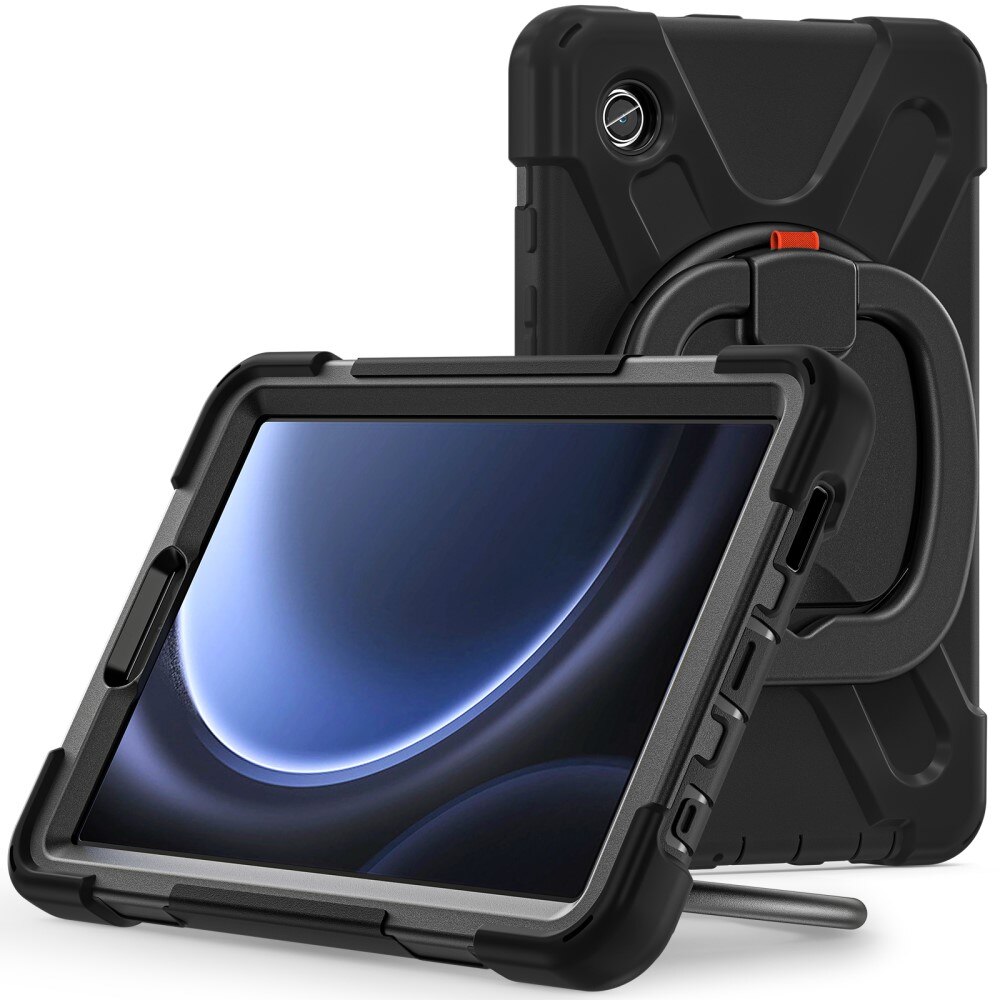 Samsung Galaxy Tab A9 Hybridcase met Kickstand en schouderband zwart