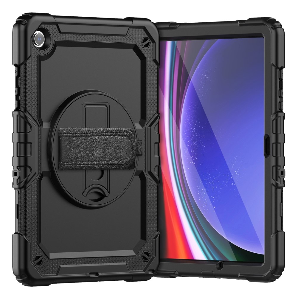 Samsung Galaxy Tab A9 Plus Schokbestendige Full Protection Hybridcase met schouderriem zwart